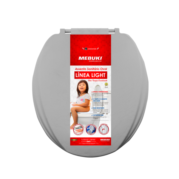 ASSENTO SANITARIO OVAL LINEA LIGHT CINZA - MEBUKI
