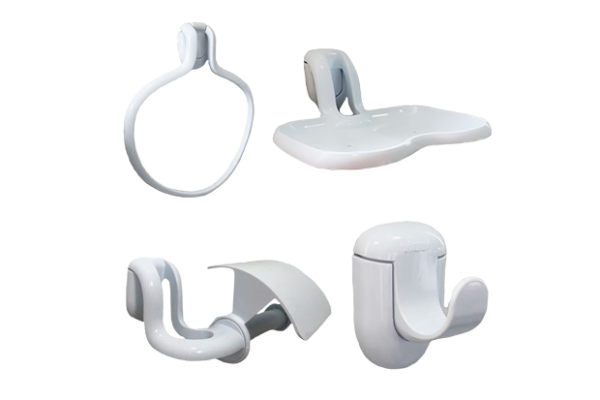 KIT ACESSORIOS  WC 4 PEÇAS ATLANTIS BRANCO - VIQUA