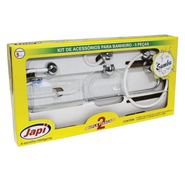 KIT ACESSORIOS 5 PÇS  CROMADO - JAPI