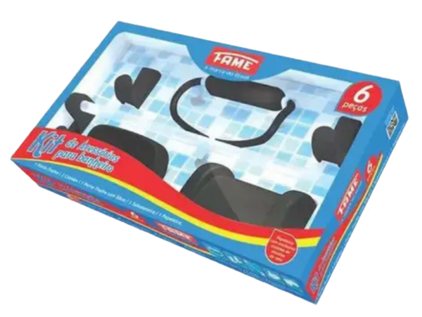 KIT ACESSORIOS P/BANHEIRO BLACK - FAME